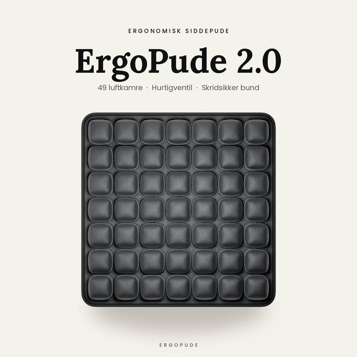 ErgoPude 2.0 – Ergonomisk 3D-siddepude med justerbar luft